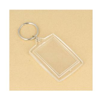 4 porte-clés photo rectangle transparent 30x45mm - artemio