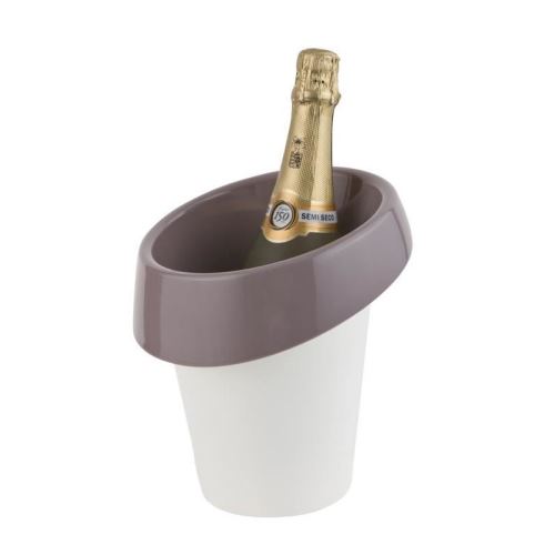 Seau a glace Icewave - ABS laqué - Blanc / Gris - Pour 1 bouteille