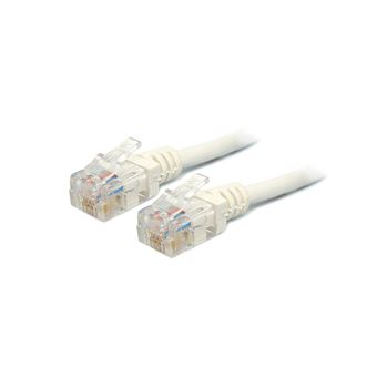 Câble ADSL/Modem Plat RJ11 téléphonique mâle/mâle blanc 2 mètres
