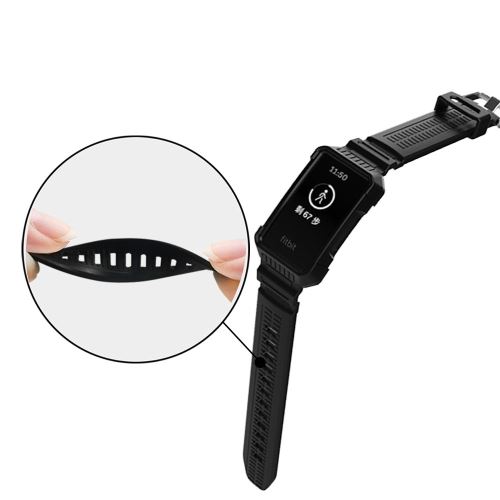 Bracelet en silicone style d'armure noir pour votre Fitbit Charge 3