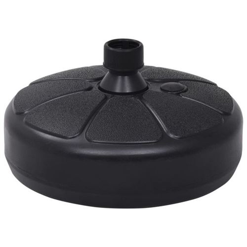 vidaXL Socle de parasol Rempli de sable/d'eau 15 L Noir