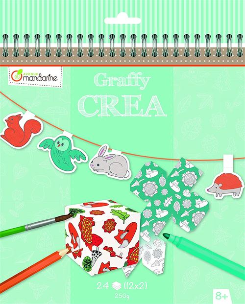 Avenue Mandarine GY044O Un carnet de Coloriage Graffy Créa - Boîtes et Guirlandes