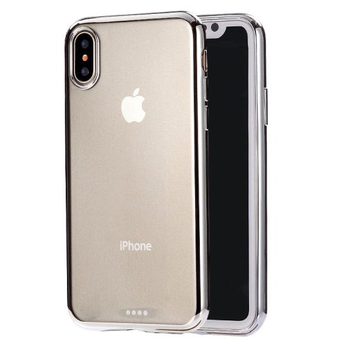 Iphone X / Xs Coque Protection Tpu Electroplating Argenté Als81710