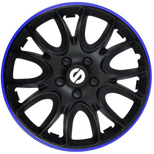 Sparco enjoliveurs Veneto 14 pouces ABS noir / bleu lot de 4