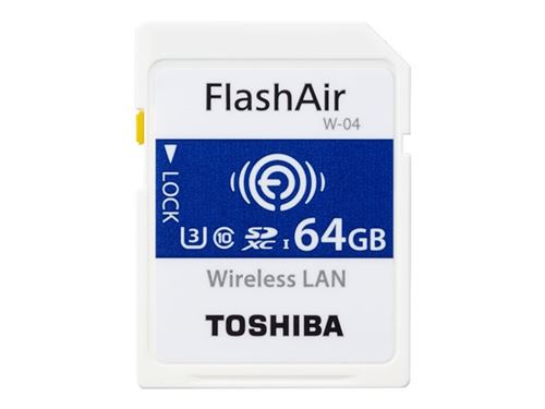 Toshiba FlashAir W-04 Carte mémoire sans fil 64 Go UHS-I U3 - Class10 SDXC Wi-Fi