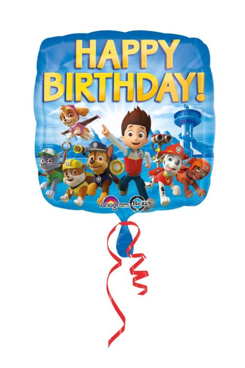Ballon Aluminium Happy Birthday Pat'patrouille™ 43cm - Bleu