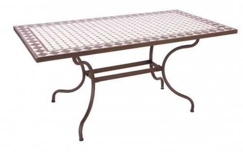 Table en acier et polyester - Dim : L 160 x P 90 x H 75 cm -PEGANE-
