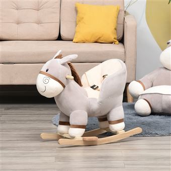 Grand cheval a bascule en peluche deals