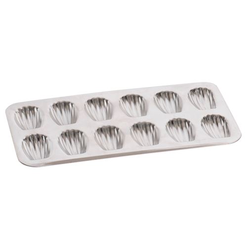 Moule 12 madeleines en fer blanc - Gobel - Plaque à patisserie