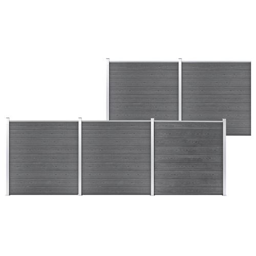 Vidaxl cl&ocirc;ture de jardin wpc 872x186 cm gris 3053228