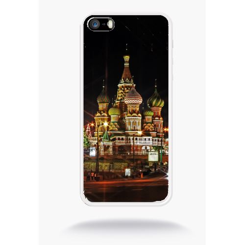 Coque Moscou Compatible Apple Iphone 5 Silicone Blanc Mat