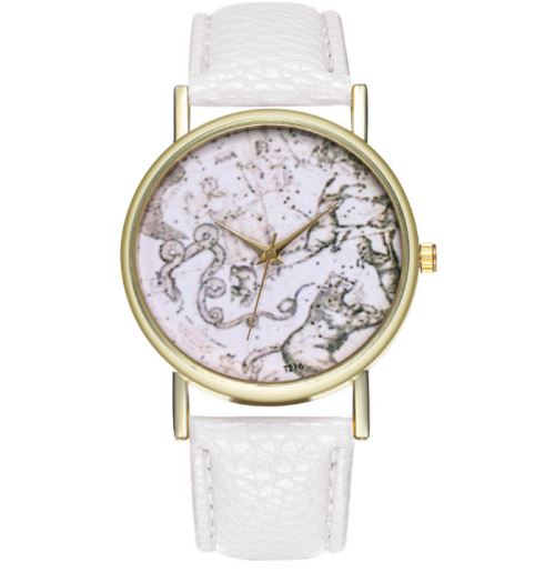 Classic constellation illustration montre montre astronomique en acier ceinture dames montre montre pour homme montre à quartz T216-Ablanc