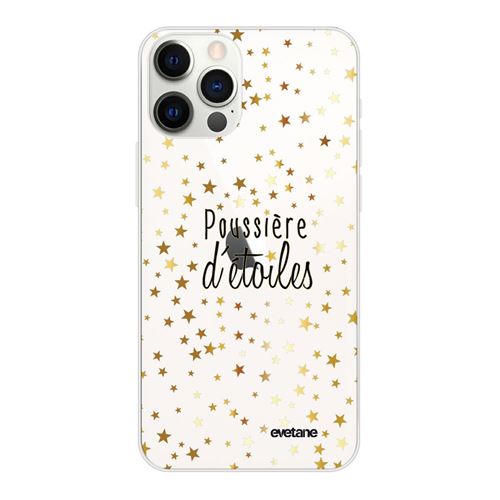 Coque pour iPhone 12/12 Pro souple transparente Poussière D'Etoiles Motif Ecriture Tendance [Evetane®]