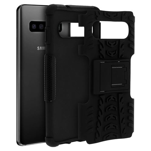 Coque Samsung Galaxy S10 Protection Hybride Antichoc Rigide Support Vidéo - Noir