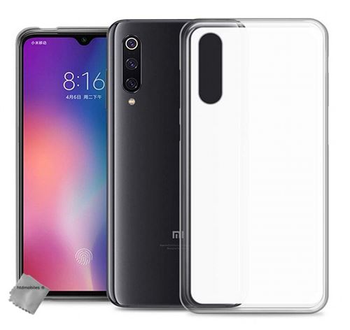 Housse etui coque pochette silicone gel fine pour Xiaomi Mi 9 avec film ecran - BLANC TRANSPARENT