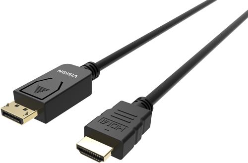 VISION 1m Black DP to HDMI cable