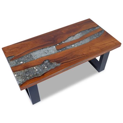 Vidaxl Multicolore Table Basse Teck Résine 100 X 50 Cm