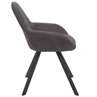 Fauteuil Western Tissu Vieilli Gris Fonce Achat Prix Fnac