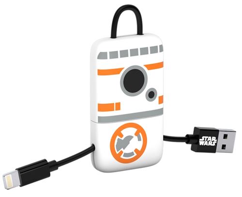 Tribe câble lightning vers usb 22 cm pour iphone 7 7 plus 6 6 plus iphone 6s 6s plus iphone 5 5s 5c ipad air ipad mini motif bb8
