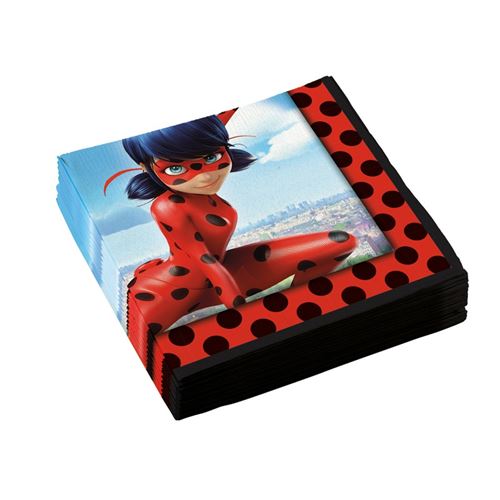 20 serviettes miraculous de 33 x 33 cm