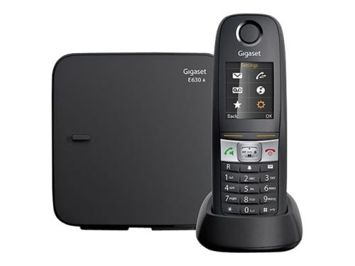 Gigaset E630A - Téléphone sans fil - système de répondeur avec ID d'appelant - DECTGAP - noir