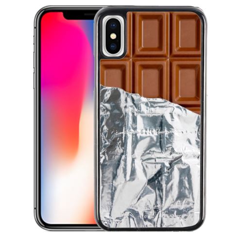 Coque pour iPhone XS tablette chocolat alu