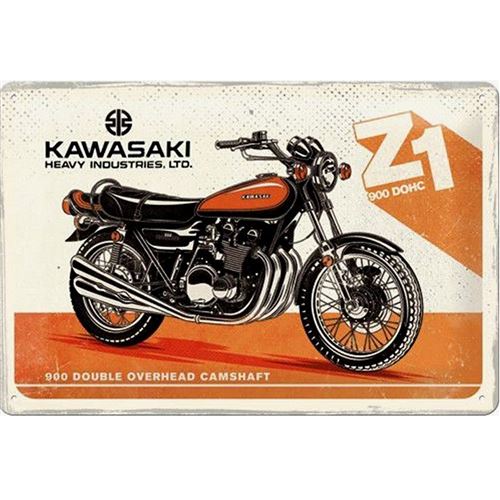 Plaque rectangulaire en métal Kawasaki