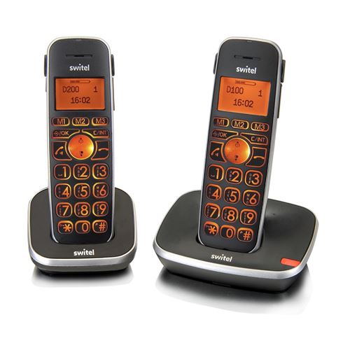 SWITEL D102 - Téléphone sans fil avec ID d'appelant - DECTGAP