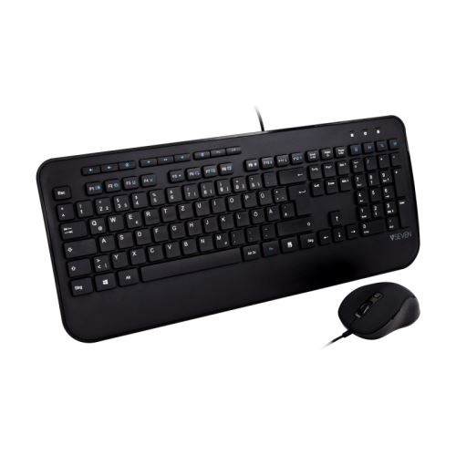 v7 pro usb keyboard mouse combo de fullsize/palmrest german qwertz noir