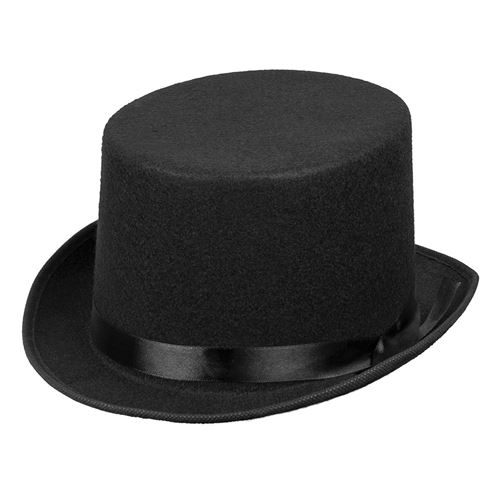 chapeau haut-de-forme feutre colin noir adulte - 04004