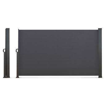 IDMarket Paravent Extérieur Rétractable 160x400 Cm - Gris Anthracite - Store Latéral Pour Terrasse Et Balcon