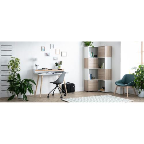 Fauteuil De Bureau Design Gris Et Noir Concha
