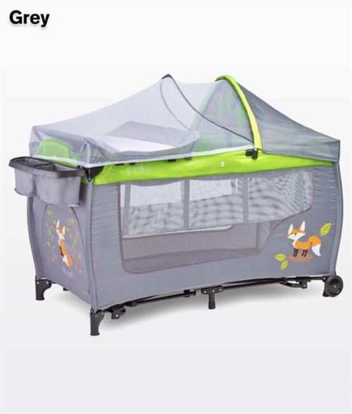 Lit parapluie / Lit de voyage pliant moustiquaire 1m+ GANDE PLUS | gris fonc