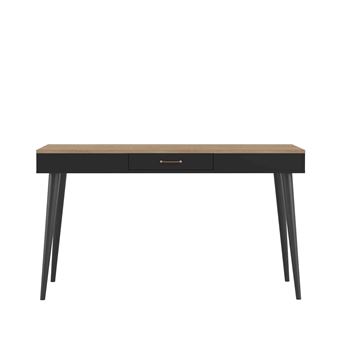 Bureau En Bois Noir Avec Tiroir Central Bu6006 Bureaux Enfant Et Accessoires Achat Prix Fnac