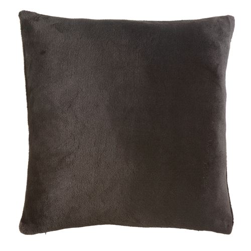 Housse de coussin +encart 40 x 40 cm flanelle unie dotti Noir
