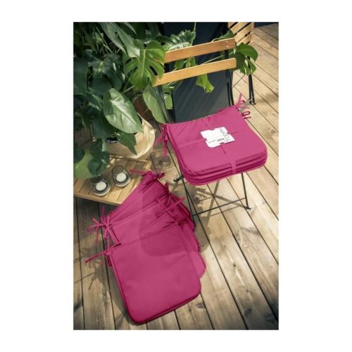 TODAY Lot de 6 Galettes de chaise 38x38x2cm - 100% Polyester - Rose Fushia