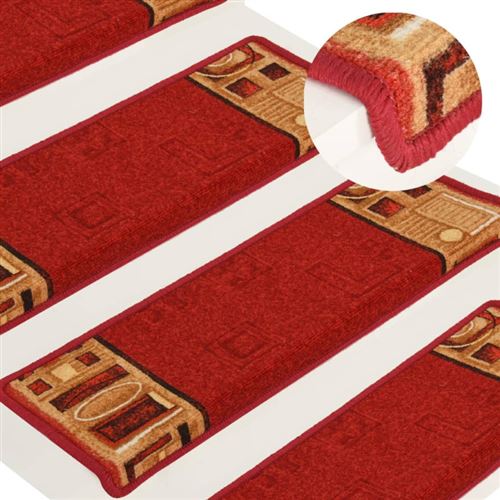 Vidaxl Tappetini Per Scale Autoadesivi 5pz 65x21x4 Cm Rossi