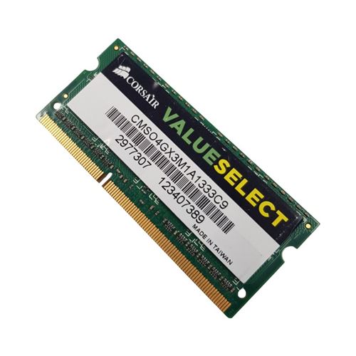 Barrette Mémoire 4Go Ram Ddr3 Corsair Cmso4Gx3M1A1333C9 So-Dimm Pc3-10600S