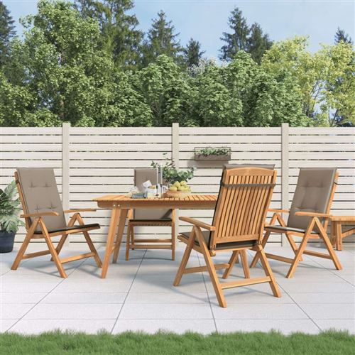 Non Communiqué Marron Lot De 4 Chaise Vidaxl En Teck Pliable Exterieur H. 104 Cm