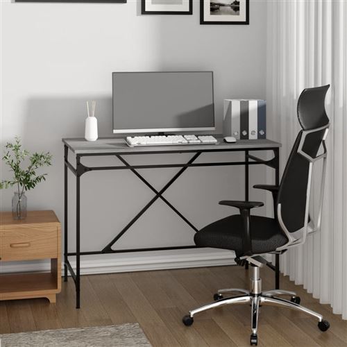 Non Communiqué Gris Vidaxl Bureau Sonoma 100X50x75 Cm Bois D'ingénierie Et Fer