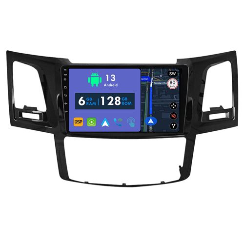 Radio GPS Voiture RoverOne® Écran Tactile CarPlay 2 Din pour Toyota Fortuner 1 AN50 AN60 Hilux Revo Vigo 2005-2014 6Go RAM 128Go ROM