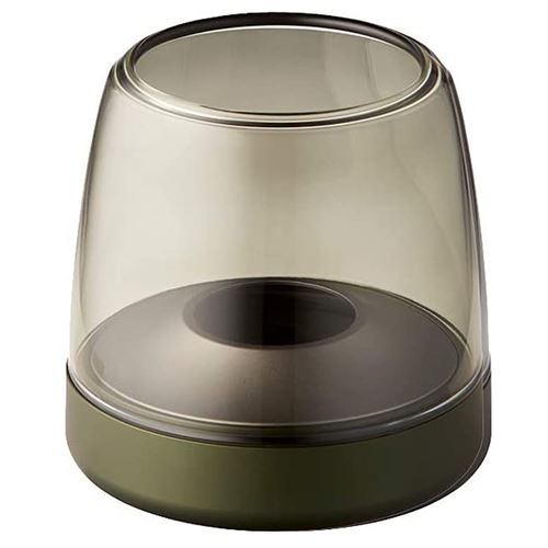 Bougeoir de luxe en verre et aluminium vert Kooduu glow 10 green