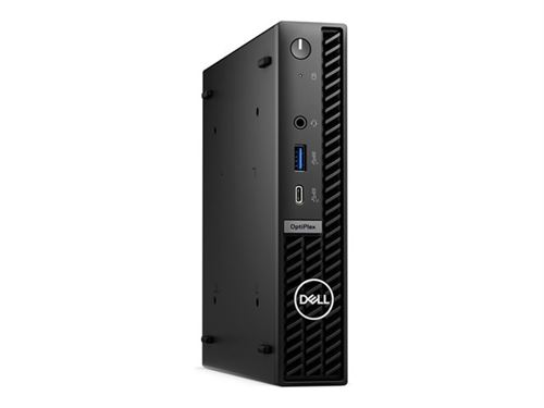 Dell OptiPlex 7020 (version 2024) - Micro Core i3 i3-14100T / jusqu'à 4.4 GHz - RAM 8 Go - SSD 512 Go - NVMe, Class 25 - UHD Graphics 730 - Gigabit Ethernet, Bluetooth, IEEE 802.11ax (Wi-Fi 6E) - Win 11 Pro - moniteur : aucun - noir - avec 1 an basique s