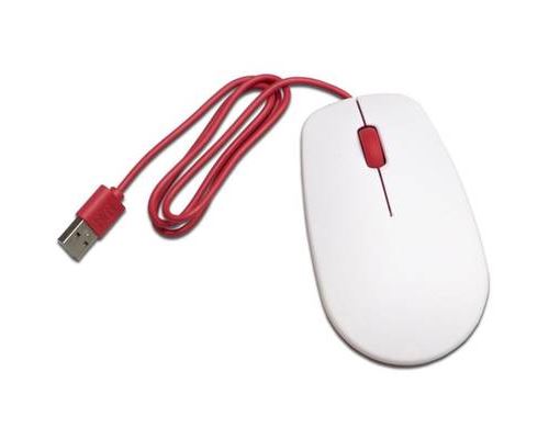 Souris Raspberry Pi® Raspberrymaus weiß USB optique blanc, rouge