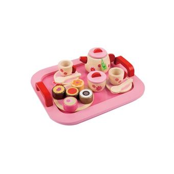 Jouets pour filles simuler des jouets de cuisine en bois ensemble de thé rose play house jouet éducatif rose - 1