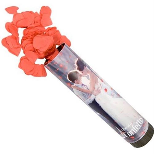 Canon à confettis mariage/St Valentin coeur rouge en papier (x1) REF/CONF007 ptit clown