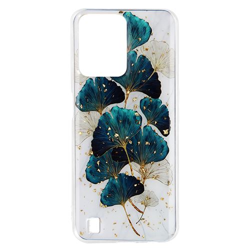 Coque pour Realme C31 Silicone Semi-rigide Design Feuilles avec Paillettes Avizar Multicolore