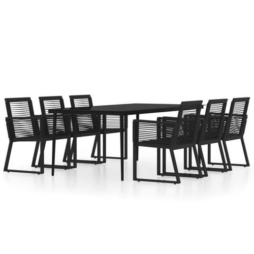 Non Communiqué Noir Vidaxl Ensemble De Salle À Manger De Jardin 7 Pcs