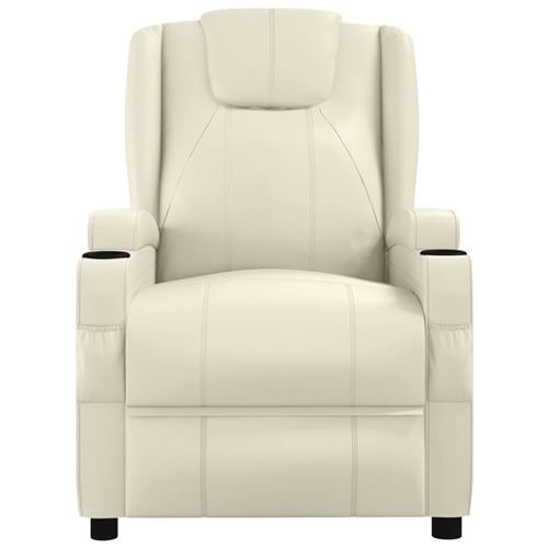 Non Communiqué Blanc Vidaxl Fauteuil De Massage Crème Similicuir