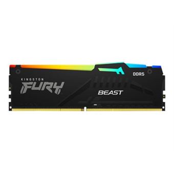 Kingston FURY Beast RGB - DDR5 - kit - 32 Go: 2 x 16 Go - DIMM 288 broches - 5600 MT/s / PC5-44800 - CL36 - 1.25 V - mémoire sans tampon - on-die ECC - 1